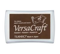 Tsukineko VersaCraft Almohadilla de Tinta Cocoa (Marrón) -a Base de Agua, Opaca y Calidad de Archivo-Scrapbooking Materiales para Estampación y Embossing, pad size: 7,6 x 4,7 cm