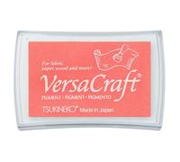 Tsukineko VersaCraft Almohadilla de Tinta Coral Pink (Rosa) -a Base de Agua, Opaca y Calidad de Archivo-Scrapbooking Materiales para Estampación y Embossing, pad size: 7,6 x 4,7 cm