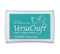 Tsukineko VersaCraft Almohadilla de Tinta de 7,6 x 4,7 cm - Aquamarine (Azul) - a Base de Agua, Opaca y Calidad de Archivo - Scrapbooking Materiales para Estampación y Embossing