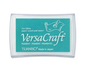 Tsukineko VersaCraft Almohadilla de Tinta de 7,6 x 4,7 cm - Aquamarine (Azul) - a Base de Agua, Opaca y Calidad de Archivo - Scrapbooking Materiales para Estampación y Embossing
