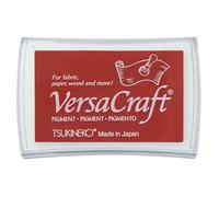 Tsukineko VersaCraft Almohadilla de Tinta de 7,6 x 4,7 cm - Cherry Red (Rojo) - a Base de Agua, Opaca y Calidad de Archivo - Scrapbooking Materiales para Estampación y Embossing