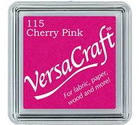 Tsukineko VKS115 Cherry Versacraft - Almohadilla de Tinta, Rosa, pequeña, 3,4 x 3,4 x 2 cm
