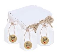 TsunNee 50 cajas de papel para caramelos, hexagonales, cajas de regalo para bodas regalo para fiestas de bricolaje cajas de papel creativas, paquetes de fiesta con pegatinas de agradecimiento