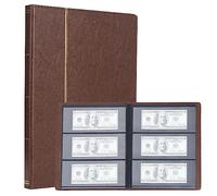 TsunNee Álbum de colección de dinero de papel con 60 bolsillos, cubierta de cuero, libro de almacenamiento de dinero de doble cara, soporte conmemorativo de billetes para coleccionistas