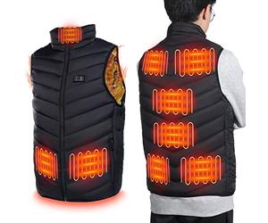 TsunNee Chaleco Térmico para Hombre Mujer Chaleco Eléctrico USB 3 Posiciones Ajustables 9 Zonas de Calentamiento Chaqueta Térmica Lavable en Invierno (as8, alpha, XX_L, 3X_L, regular, negro, XXL)