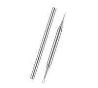 TSUOUKL 1 Unidad Extractor de Espinillas con Tapa, Aguja de Acero Inoxidable para Acné, Herramienta de Limpieza Facial para Puntos Negros y Granos, Removedor de Milium (Plata)