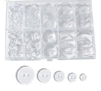 TSUOUKL 100 Piezas Botones Redondos de Plástico Transparentes, Botones de Costura de 4 Agujeros para Camisas, Abrigos y Chaquetas, Accesorios de Costura y Manualidades DIY