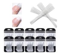 TSUOUKL 100 Piezas Tiras de Fibra de Vidrio para Uñas, Refuerzo de Seda para Nail Art, Soporte Físico para Gel y Acrílico, Herramienta de Manicura (Sin Pegamento), Anti-Roturas, Pack Ahorro