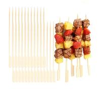 TSUOUKL 100 Pinchos de Madera, 20cm brochetas de bambú brochetas de madera brochetas para asar a la parrilla, brochetas de shish kebab para parrillas de frutas