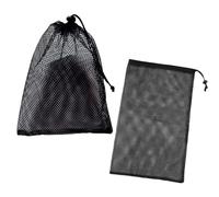 TSUOUKL 2 Bolsas de Malla con cordón, Bolsas de Malla de Nailon Negro con cordón,Almacenamiento portátiles, de para Juguetes de Piscina, Pelotas de Golf y Tenis