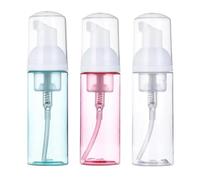 TSUOUKL Paquete de 3 Botellas con Bomba de Espuma, 60ml - Transparentes y Recargables, Ideales para Jabón, Champú y Productos de Viaje, Mini Dispensadores de Plástico Prácticos
