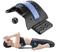 TSUSF Masajeador De Espalda Ajustable De 4 Niveles, Camilla, Cintura, Cuello, Estiramiento, Soporte Lumbar, Relajación, Alivio del Dolor De Columna, Equipo De Fitness (Color : Pink)