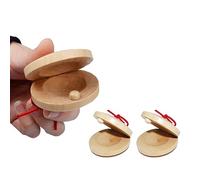 TSUWNO Castañuelas de Madera para niños, 2Pcs castañuelas de Madera con Dedos de castañuelas para Danza de castañuelas, Mini castañuelas Juguetes para niños pequeños
