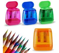 TSUWNO Sacapuntas con Deposito 4Pcs Niños Sacapuntas Maquillaje 2 Orificios Sacapuntas Metalico adecuado Para Diferentes Tipos de Lápices Niños Estudiantes Escuelas Oficinas Viajes