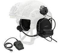 TSVISIONCORE COMTA 2 Auriculares tácticos con U94 PTT de 2 Pines, para Airsoft, Caza, al Aire Libre, Auriculares con cancelación de Ruido (Negro)