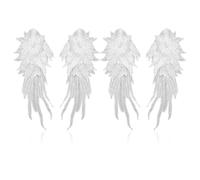 TSWNG 2 pares de apliques de alas, apliques de encaje 3D para coser, alas de ángel, bordados, parches de encaje, parches góticos de costura para manualidades, ropa, parches de hombro, vestidos de