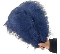 TSWNG 5 plumas de avestruz azul marino, plumas decorativas para manualidades, plumas naturales, grandes, para Navidad, bodas, fiestas, fiestas, carnaval, casa, decoración de mesa, bricolaje (30-35 cm)