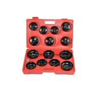 TSX TOOL Juego de Llaves Cazoletas para Filtros de Aceite 14 Piezas 65-100 mm con Adaptador 1/2" - 3/8" compatible con Coches Europeos y Asiáticos Maletín Incluido