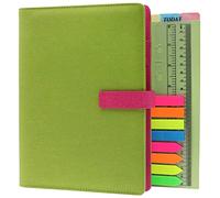 TSY diario recargable con múltiples bolsillos para tarjetas, bolígrafo y clip magnético, color verde A5