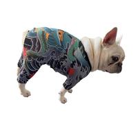 Tsynapter Adorable body con estampado de perro, adecuado para vestir durante todo el año, tallas S a 2XL, ropa de camisa de marcado para perros