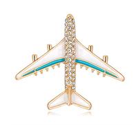 Tsynapter Broche de avión para hombre, pin de solapa de aleación creativa vintage con diamantes de imitación y cierre de mariposa, clásico, graduación y boda