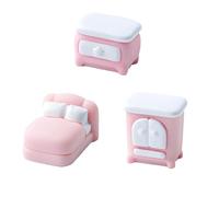 Tsynapter Juego de sofá cama de resina en miniatura para proyectos de casas de muñecas y actividades creativas de juegos, casas de muñecas, muebles de sala de estar, miniaturas