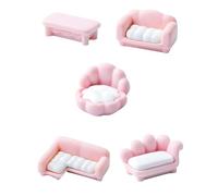 Tsynapter Juego de sofá cama de resina en miniatura para proyectos de casas de muñecas y actividades creativas de juegos, casas de muñecas, muebles de sala de estar, miniaturas