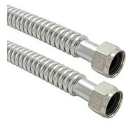 TT FLEX Conector de calentador de agua corrugado de acero inoxidable flexible para calentador de agua, ablandador de agua, 1 pulgada FIP x 1 pulgada FIP, 0.7 pulgadas de diámetro interior x 24