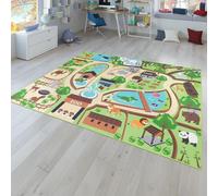 TT Home Alfombra de niños, Alfombra de Juego para Habitaciones de niños, zoológico con Tigre, Oso, león, Colorido, Tamaño:200x290 cm