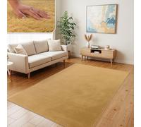 TT Home Alfombra De Pelo Largo Suave Monocromo Moderna, Color:Amarillo, tamaño:80x150 cm
