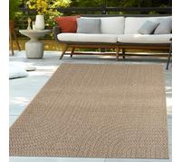 TT Home Alfombra Exterior Impermeable Jardín Dormitorio Pasillo Patrón Arcoíris Diseño Boho Color Sólido Aspecto De Sisal Estilo, Tamaño:160x230 cm