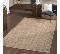 TT Home Alfombra Exterior Terraza Cocina Salon Etnica Abstract Monocromo Lavable, Color:Beige, Tamaño:80x150 cm