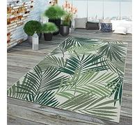 TT Home Alfombra Exterior Terraza Cocina Salon Moderna Hojas De Palmera Floral, Color:Verde Beige 6, Tamaño:160x230 cm