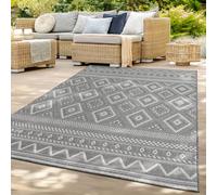 TT Home Alfombra Exterior Terraza Cocina Salon Moderna Triangulos Boho Chic Patrón Geométrico, Color:Gris 2, Tamaño:300x400 cm