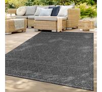 TT Home Alfombra Exterior Terraza Cocina Salon Moderna Triangulos Boho Chic Patrón Geométrico, Color:Gris Oscuro 2, Tamaño:240x340 cm