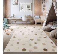 TT Home Alfombra habitación Infantil Alfombra de Juego punteada Efecto Alto-bajo Suave Tonos Naturales Estilo Fácil Cuidado, Tamaño:160x220 cm