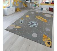TT Home Alfombra Habitación Infantil De Juego Coches Infantil Animal Antideslizante, Color:GrisAzulAmarillo, Tamaño:80x150 cm