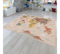 TT Home Alfombra Habitación Infantil De Juego Coches Infantil Animal Antideslizante, Color:VerdeBeigeMarron, Tamaño:200x290 cm