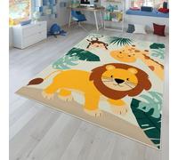 TT Home Alfombra Habitación Infantil De Juego Coches Infantil Animal Antideslizante, Color:VerdeBeigeAzul, Tamaño:120x160 cm