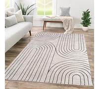 TT Home Alfombra Habitación Salon Dormitoro Pelo Corto Patrón Geométrico 3D Abstract, Color:Gris, Tamaño:200x290 cm