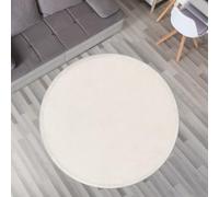 TT Home Alfombra Infantil De Juegos Bebe Acolchada Felpa Antideslizante Monocromo, Color: BeigeCrema, Tamaño:80 cm Redondo