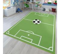 TT Home Alfombra Infantil Juego para Dormitorio Infantil con Campo De Fútbol En Verde, Tamaño:140x200 cm