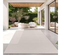 TT Home Alfombra para Exterior Alfombra Cocina Balcón Terraza Diseño Monocolor Moderna, Color:Marfil, Tamaño:120x160 cm