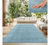 TT Home Alfombra Salón Pelo Corto Monocolor Diseño Moderno Lavable, Color: Azul Claro Turquesa, Tamaño:200x280 cm
