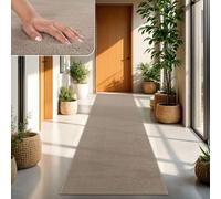 TT Home Alfombra Salón Pelo Corto Monocolor Diseño Moderno Lavable, Color:Taupe, Tamaño:60x100 cm