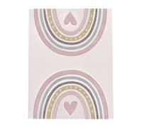 TT Home Tappeto Bambini Chicco Tappeto Stanza Bambini Arcobaleno Cuore 3D, Color: Pink Crema, tamaño:200x290 cm