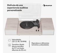 TT-Play 2x10W BT RCA-Out Giradiscos de 3 velocidades Tocadiscos de 3 velocidades Bluetooth Auna