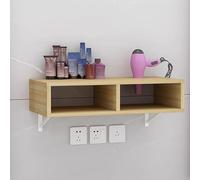 TT-YEC Armario De Almacenamiento De Pared Flotante Para Salón, Estación De Peluquería De Madera Con Soporte Para Secador De Pelo, Equipo De Salón De Belleza Con Cajones,Bl60×w30×h16cm