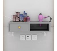 TT-YEC Armario De Almacenamiento De Pared Flotante Para Salón, Estación De Peluquería De Madera Con Soporte Para Secador De Pelo, Equipo De Salón De Belleza Con Cajones,Fl60×w30×h16cm