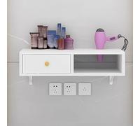 TT-YEC Armario De Almacenamiento De Pared Flotante Para Salón, Estación De Peluquería De Madera Con Soporte Para Secador De Pelo, Equipo De Salón De Belleza Con Cajones,Hl60×w30×h16cm